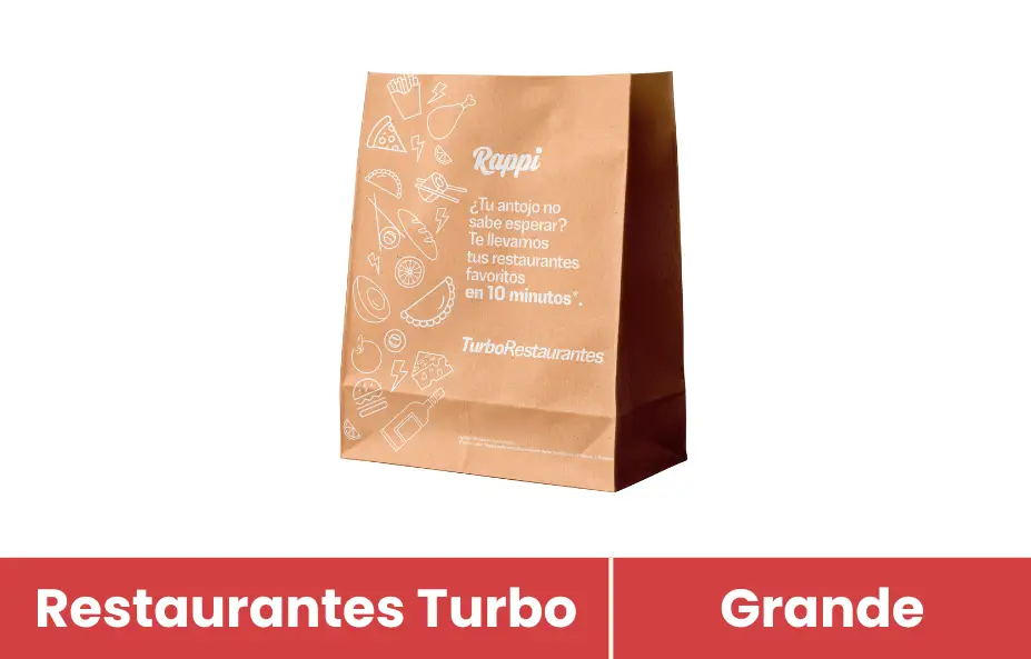 Bolsa Rappi Restaurantes TURBO GRANDE x 300 uds